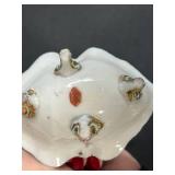 Pair of Vintage Porcelain Trinket Dishes - Floral Motifs