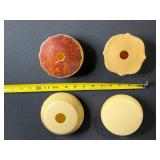 Set of Vintage Plastic Powder Boxes Vanity Jars & Hair Receivers