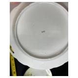 Set of 2 Antique Porcelain Plates with Floral Rose Designs