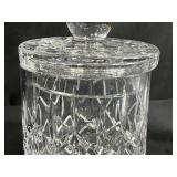 Cut Glass Crystal Canister and Decanter Stopper Set