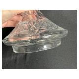Cut Glass Crystal Canister and Decanter Stopper Set