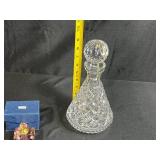 Crystal Decanter and Faceted Glass Perfume Bottle with Box