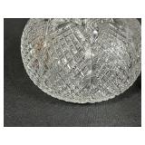 Crystal Decanter, 2 Champagne Flutes, and Pink Perfume Bottle Set