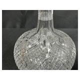 Crystal Decanter, 2 Champagne Flutes, and Pink Perfume Bottle Set