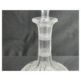 Crystal Decanter, 2 Champagne Flutes, and Pink Perfume Bottle Set
