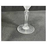 Crystal Decanter, 2 Champagne Flutes, and Pink Perfume Bottle Set