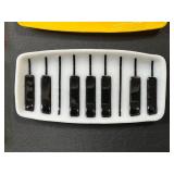 Set of Art Glass Trinket and Serving Dishes with Piano and Cat Designs