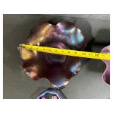 Set of 2 Art Glass Decorative Bowls and 2 Floral Glass Coasters