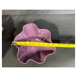 Set of 2 Art Glass Decorative Bowls and 2 Floral Glass Coasters