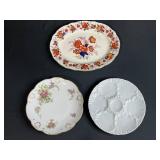 Set of 3 Antique Porcelain Plates - Royal Cauldon, Limoges, Bareuther