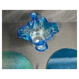 Assorted Fused Art Glass Pieces Including Vase, Rounds, and Sculpted Forms