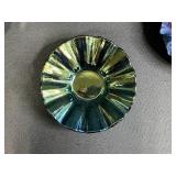 Set of 4 Art Glass Decorative Bowls with Swirl and Iridescent Finishes