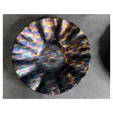 Set of 4 Decorative Fluted Glass Dishes Mixed Colors and Patterns