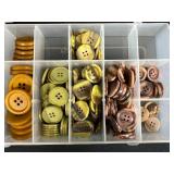 Collection of Assorted Vintage Style Buttons in Organizer Case