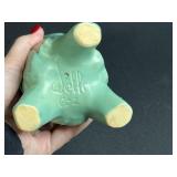 Pair of Vintage Weller Green Pottery Floral Vases