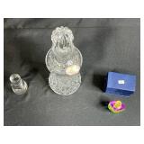 Crystal Decanter with Vodka Tag and 2 Perfume Bottles