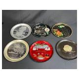 Set of Vintage State and Souvenir Metal Trays