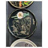 Set of Vintage State and Souvenir Metal Trays