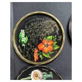 Set of Vintage State and Souvenir Metal Trays