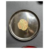 Set of Vintage State and Souvenir Metal Trays