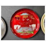 Set of Vintage State and Souvenir Metal Trays