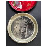 Set of Vintage State and Souvenir Metal Trays