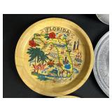 Collection of Vintage Souvenir and Decorative Serving Trays