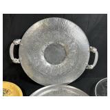 Collection of Vintage Souvenir and Decorative Serving Trays