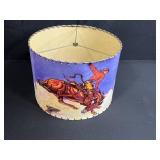 Western Cowboy Rodeo Lampshade with Colorful Bucking Bronco Print
