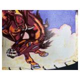 Western Cowboy Rodeo Lampshade with Colorful Bucking Bronco Print