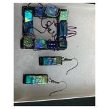 Handcrafted Beaded Jewelry Set with Necklaces, Earrings, and Bracelet - displays not inc