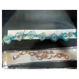 Collection of Glass and Beaded Jewelry with Mexico-Marked Alpaca Sun Pendant