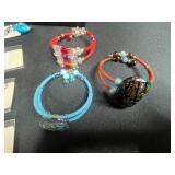 Collection of Glass and Beaded Jewelry with Mexico-Marked Alpaca Sun Pendant