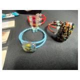 Collection of Glass and Beaded Jewelry with Mexico-Marked Alpaca Sun Pendant