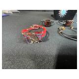 Collection of Glass and Beaded Jewelry with Mexico-Marked Alpaca Sun Pendant