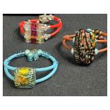 Collection of Glass and Beaded Jewelry with Mexico-Marked Alpaca Sun Pendant