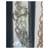 Collection of Glass and Beaded Jewelry with Mexico-Marked Alpaca Sun Pendant