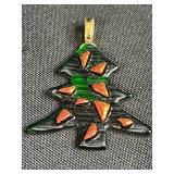 Set of 5 Assorted Vintage Bangles with Christmas Tree Pendants