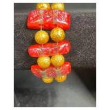 Set of 5 Assorted Vintage Bangles with Christmas Tree Pendants