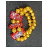 Set of 5 Assorted Vintage Bangles with Christmas Tree Pendants