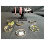 Collection of Assorted Cuff and Bangle Bracelets Including Monet and IHI