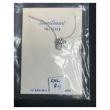 Set of 4 Sweetheart Sterling Silver Necklaces and 4 Colorful Hinged Bracelets