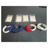 Set of 4 Sweetheart Sterling Silver Necklaces and 4 Colorful Hinged Bracelets