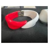 Set of 4 Sweetheart Sterling Silver Necklaces and 4 Colorful Hinged Bracelets