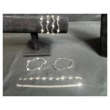 Collection of Sterling Silver 925 Bracelets Including Italy FAS and Pearl Accents