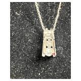 Brilliant Sterling Silver Cubic Zirconia Pendant Necklace