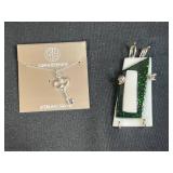Sterling Silver Key Necklace and Modern Glass Pendant Set