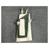 Sterling Silver Key Necklace and Modern Glass Pendant Set