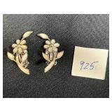 Collection of 3 Pairs Sterling Silver Clip-On Earrings and Beaded Bracelet