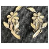 Collection of 3 Pairs Sterling Silver Clip-On Earrings and Beaded Bracelet